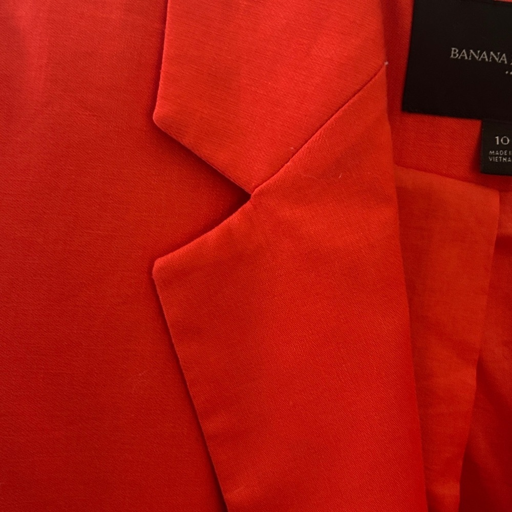 Banana Republic Vibrant Red Linen Blazer - Picture 3 of 11